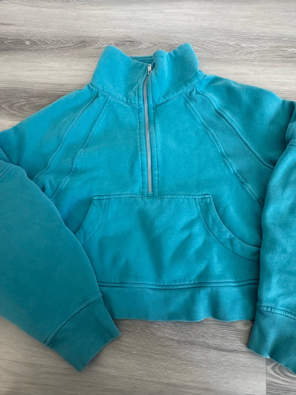 Lululemon Scuba Blue Teal Half-Zip High Pullover Sweatshirt size M/L